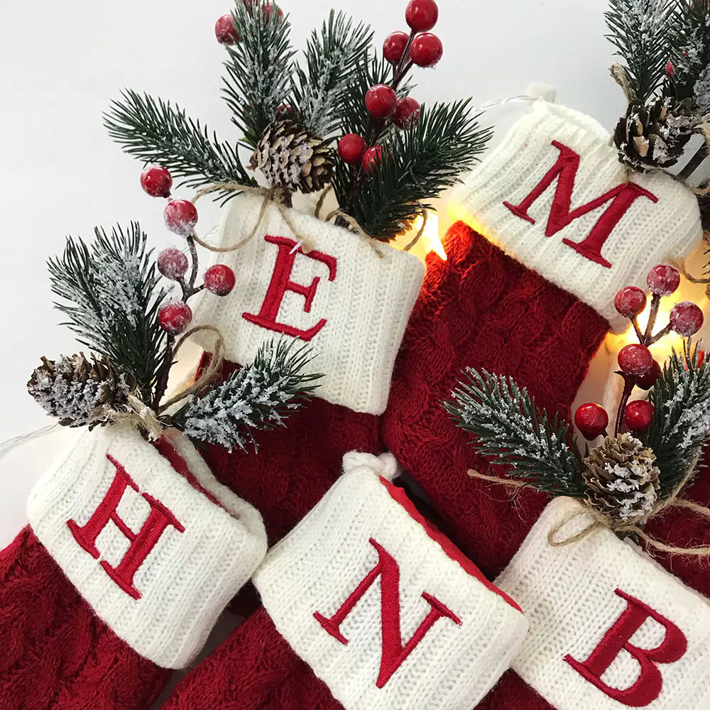 Holiday Monogram Knit Socks
