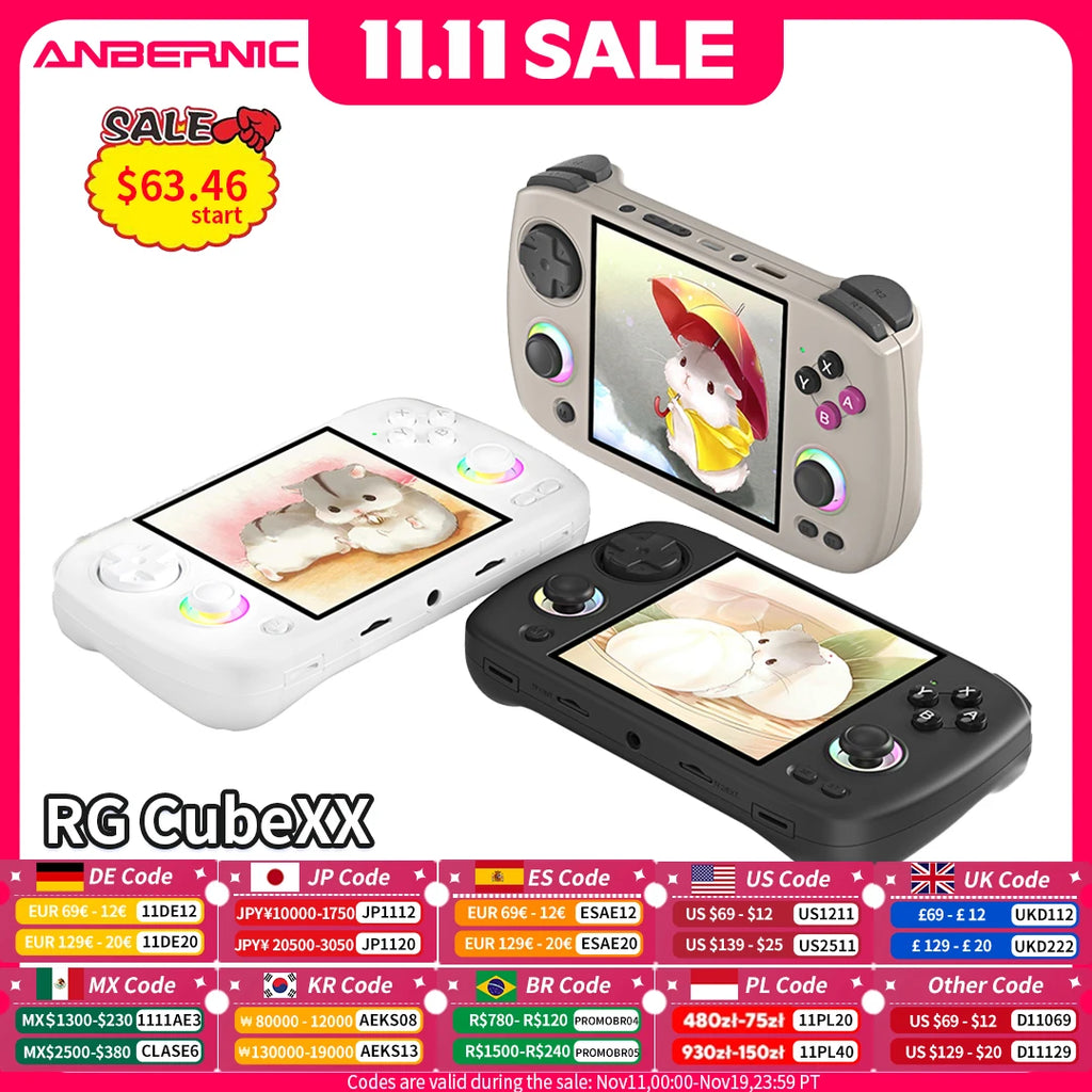ANBERNIC RG CubeXX Retro Handheld Games Console Linux RGB Joystick Video Gaming Player Supports WIFI Bluetooth HD TV Connection