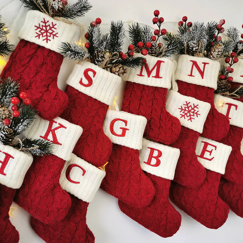Holiday Monogram Knit Socks